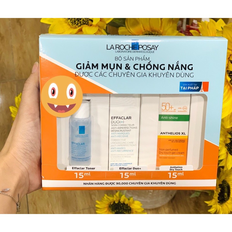 Bộ 3 món mini  La_Roche-Posay Giảm Mụn & Chống Nắng