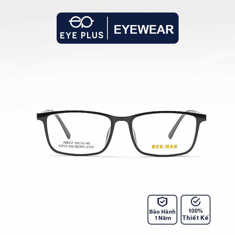 Gọng kính cận nam nữ thời trang Eye Plus nhựa cao cấp dáng vuông Reeman 500-6337