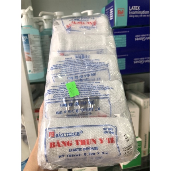 Cuộn Băng Gạc Co Giãn BẢO THẠCH,băng chun,Băng thun vải y tế co giãn  Bảo Thạch