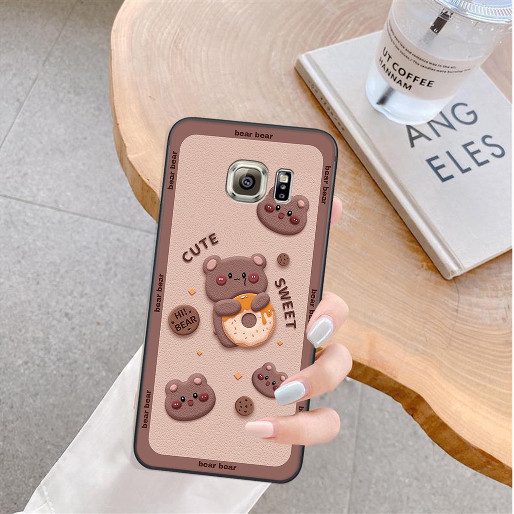 Ốp lưng Samsung Galaxy S6 / S6 EDGE in hình Gấu nâu - hồng, Gấu Be@rick  cực CUTE, DỄ THƯƠNG