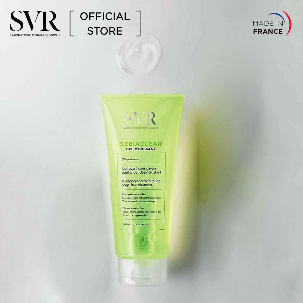 Gel rửa mặt cho da dầu mụn SVR Sebiaclear Gel Moussant 55ml/ 200ml/ 400ml