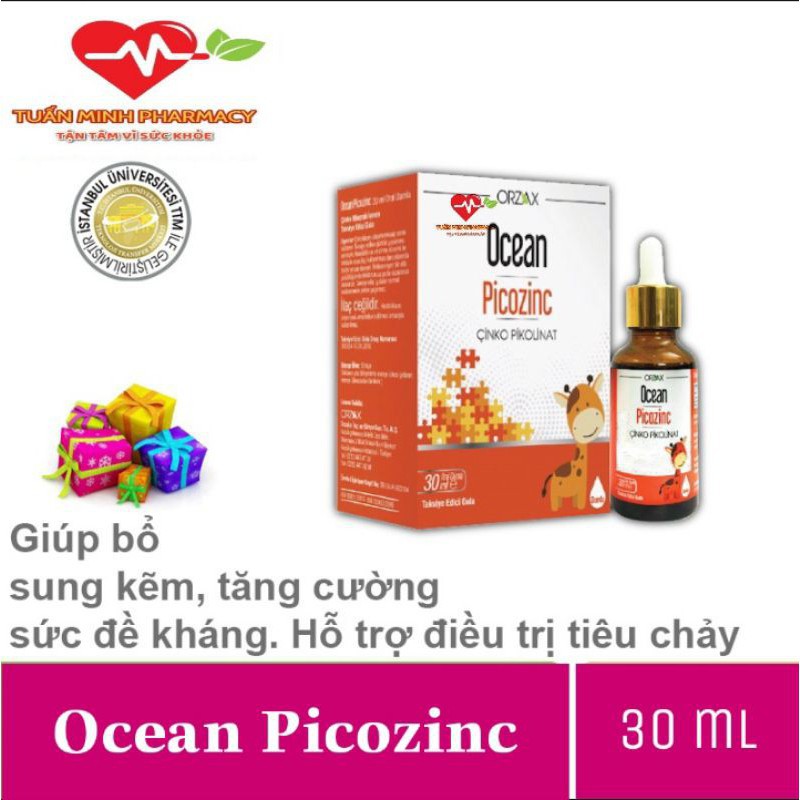 Ocean Picozinc - Giúp bổ sung kẽm, tăng cường sức đề kháng. Hỗ trợ điều trị tiêu chảy (Hộp 30ml)