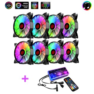 Mua Bộ 8 Quạt Tản Nhiệt  Fan Case Coolmoon V1 Led RGB - Kèm Bộ Hub Sync Main  Đổi Màu Theo Nhạc