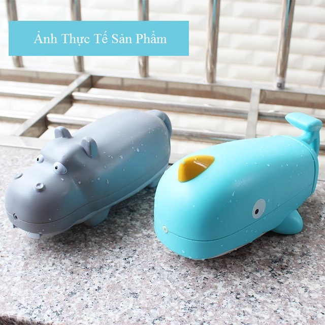 Đồ chơi súng phun nước cầm tay hình cá voi hà mã đáng yêu cho bé loại to