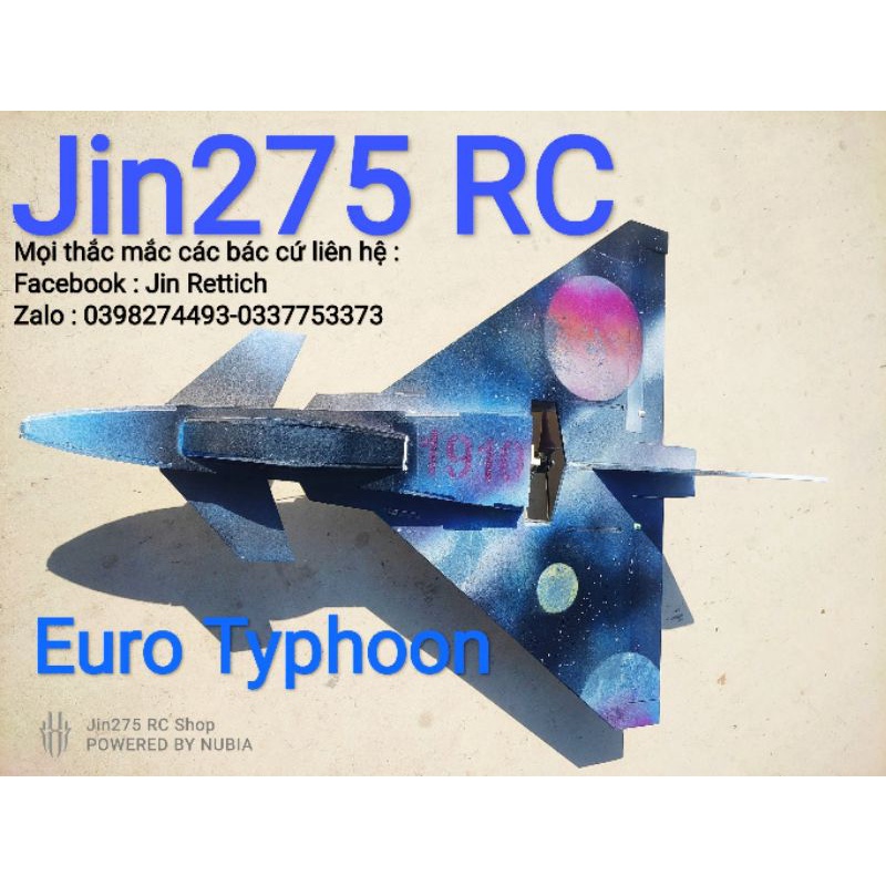 Deal SockBộ vỏ kit máy bay Euro Typhoon scale sải 72 cm