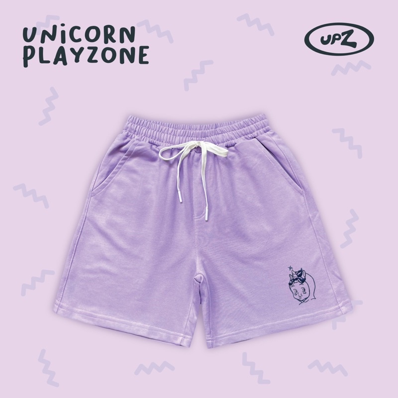 UPZ Quần Shorts Thun Thêu Unicorn Babe