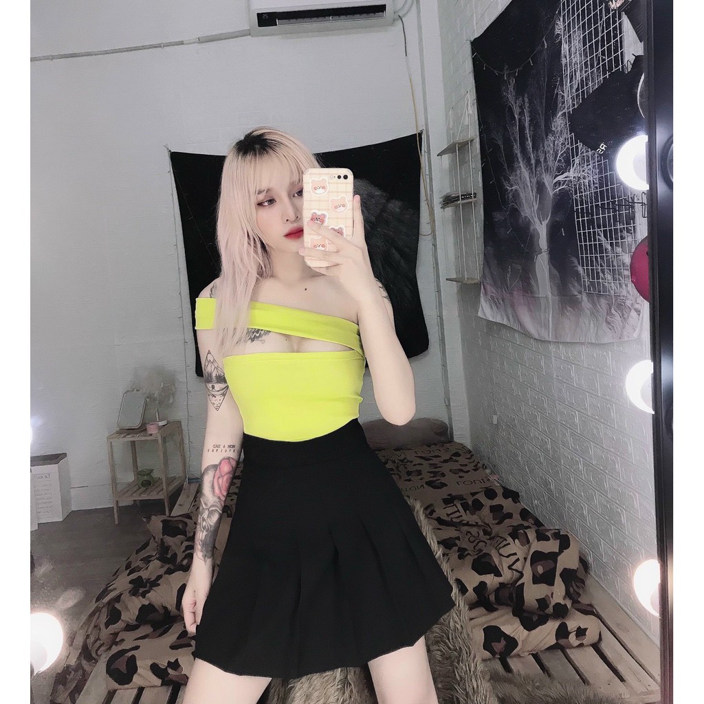 siêu hot áo ống phối gấp bản vai siêu hot hit ảnh thật siêu hot