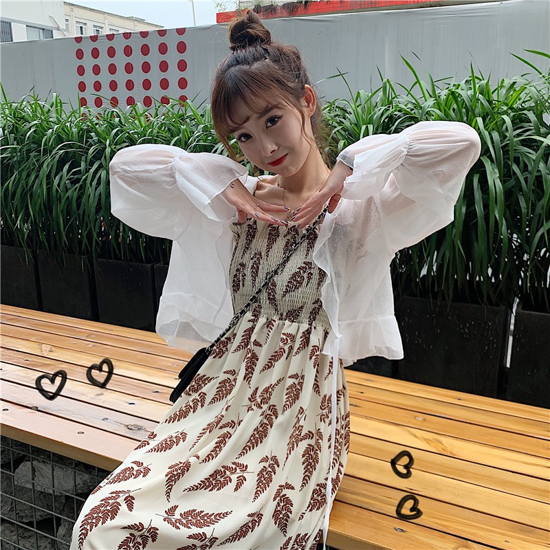 [SẴN] Áo Khoác Voan Trắng Viền Bèo Ulzzang