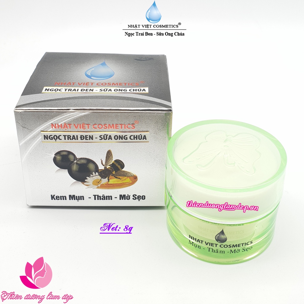 Kem Mụn thâm mờ sẹo V3 Ngọc trai đen - Sữa ong chúa NHẬT VIỆT 6g