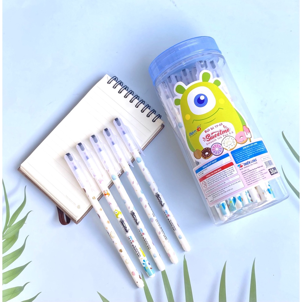 Bút bi điểm 10 Sweetime ngòi 0.6 - mực xanh/đen TP08 - vpp Diệp Lạc