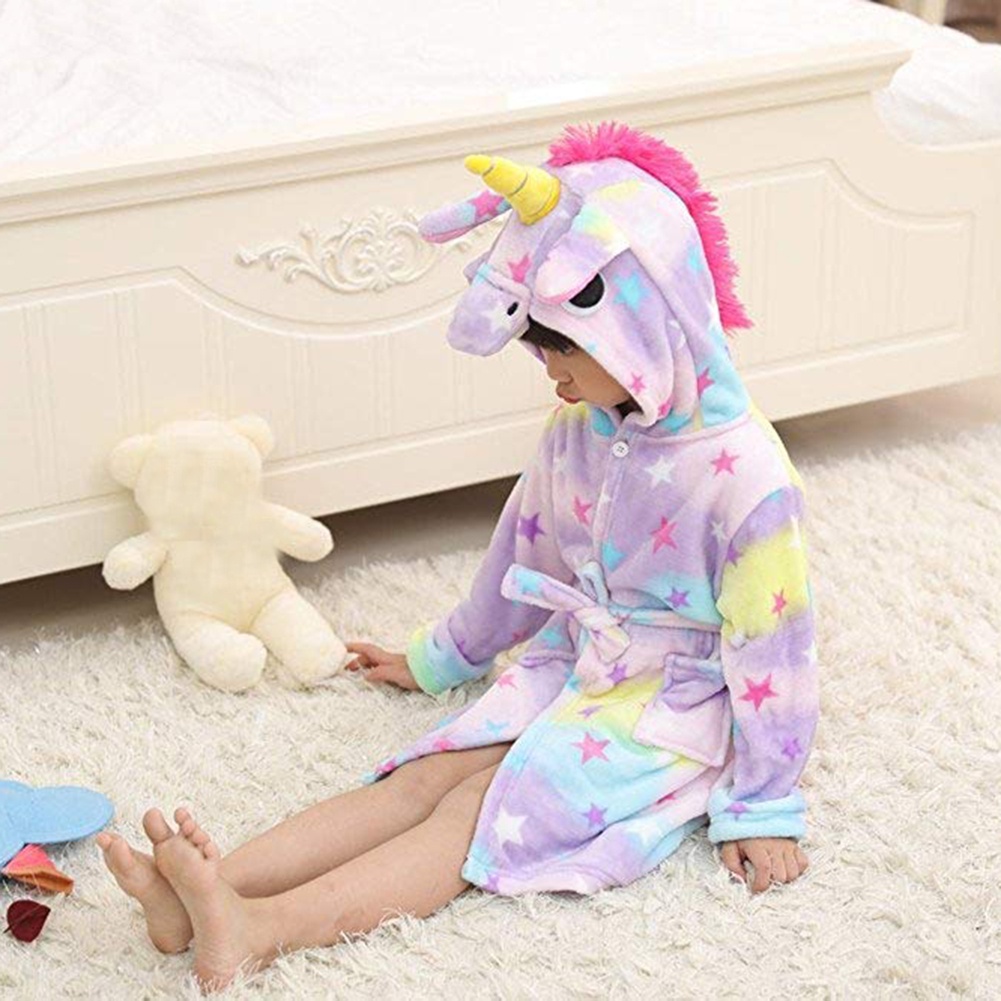 Áo Choàng Tắm Tay Dài Có Mũ Trùm Mềm Mại Dành Cho Bé
