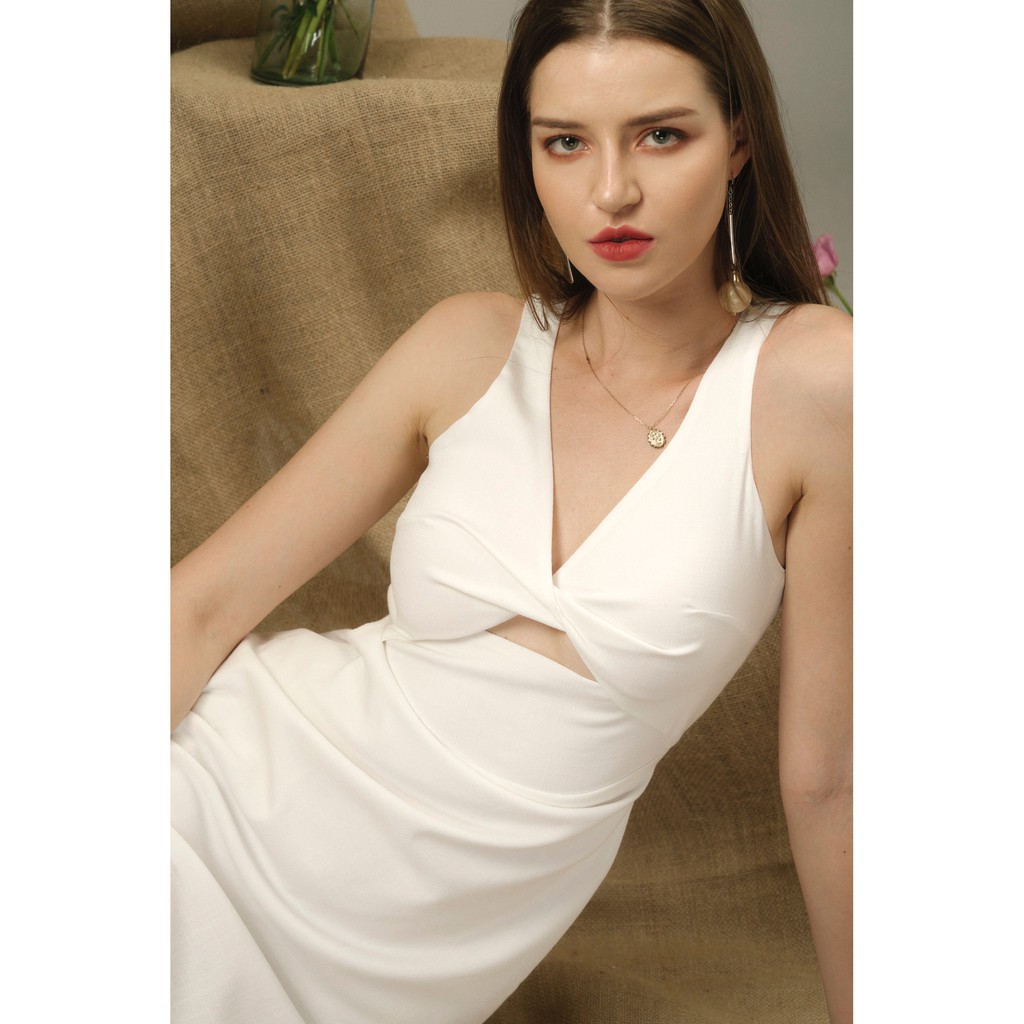 Váy trắng dài - váy xoắn cúp ngực - AUDREY DRESS, SOLID | BigBuy360 - bigbuy360.vn