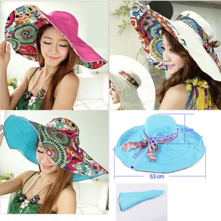 Nón(mũ) vải mềm vành rộng đi nắng MV1 màu trắng.