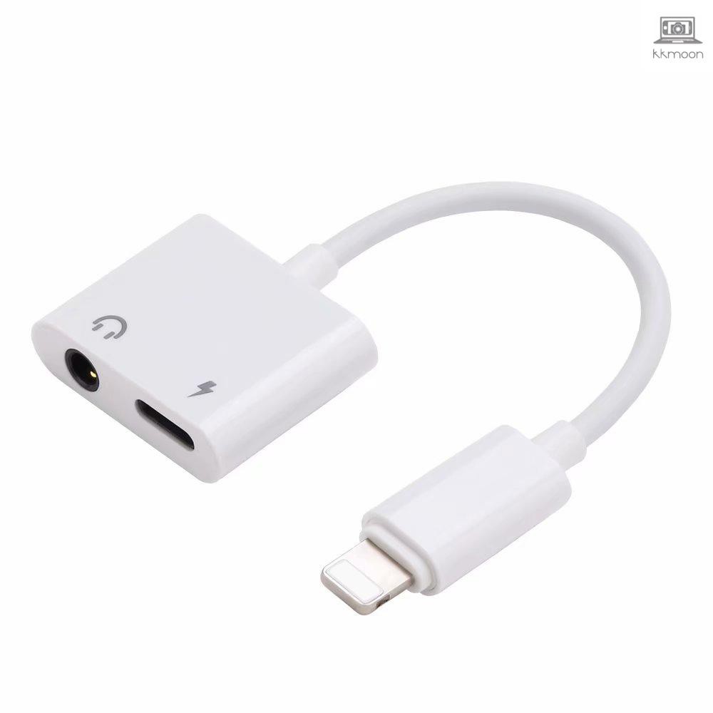 Adapter chia cổng Lightning sang cổng tai nghe 3.5mm + micro tiện dụng