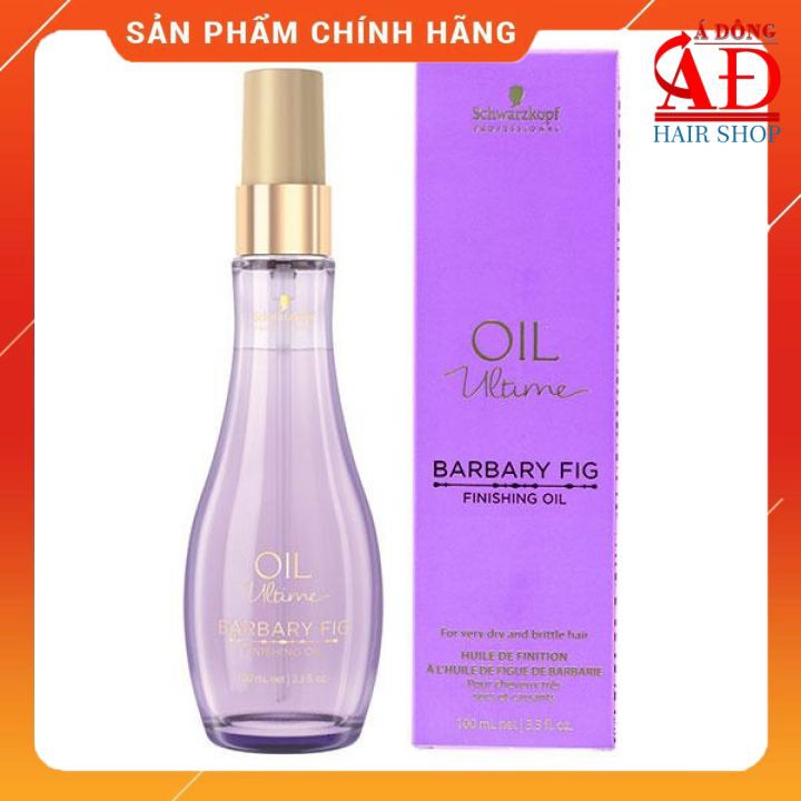 Tinh dầu dưỡng tóc Schwarzkopf OIL Ultime Barbary Fig Finishing Oil cho tóc khô hư tổn 100ml (màu tím)