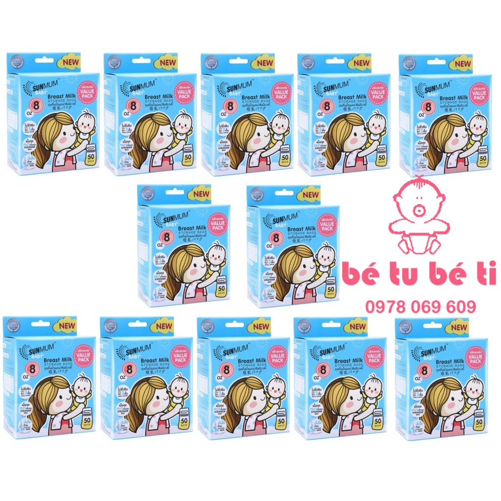 12 hộp túi trữ sữa Sunmum loại 50 túi 250ml