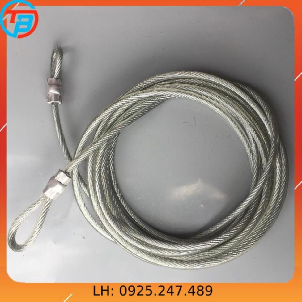 Dây cáp khóa xe bọc nhựa phi 8 dài 20m