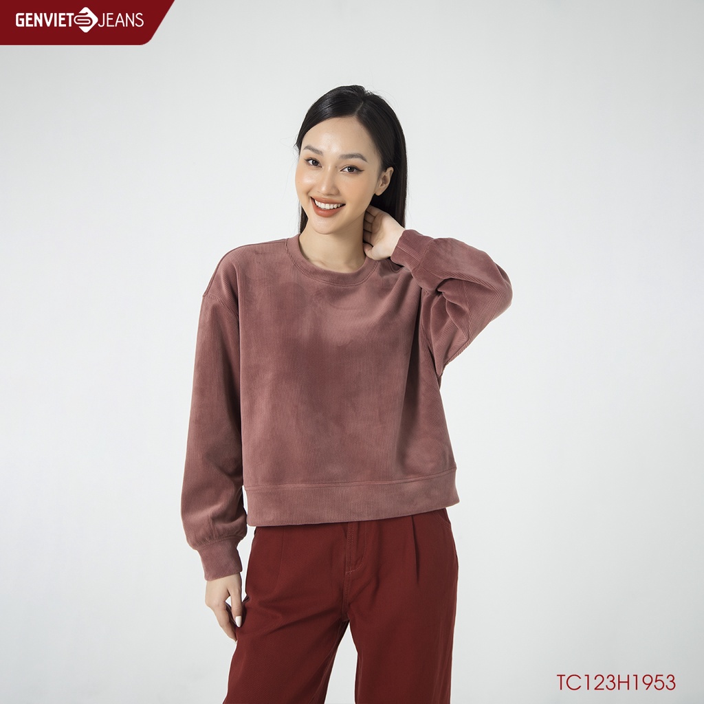 Áo Nhung nữ Oversize GENVIET TC123H1953 | BigBuy360 - bigbuy360.vn