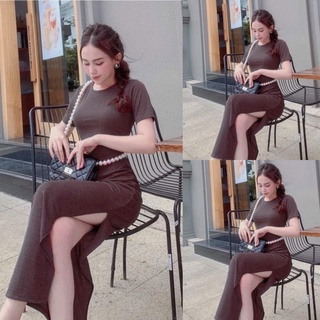 Đầm body ôm dáng dài xẻ tà cực tôn dáng