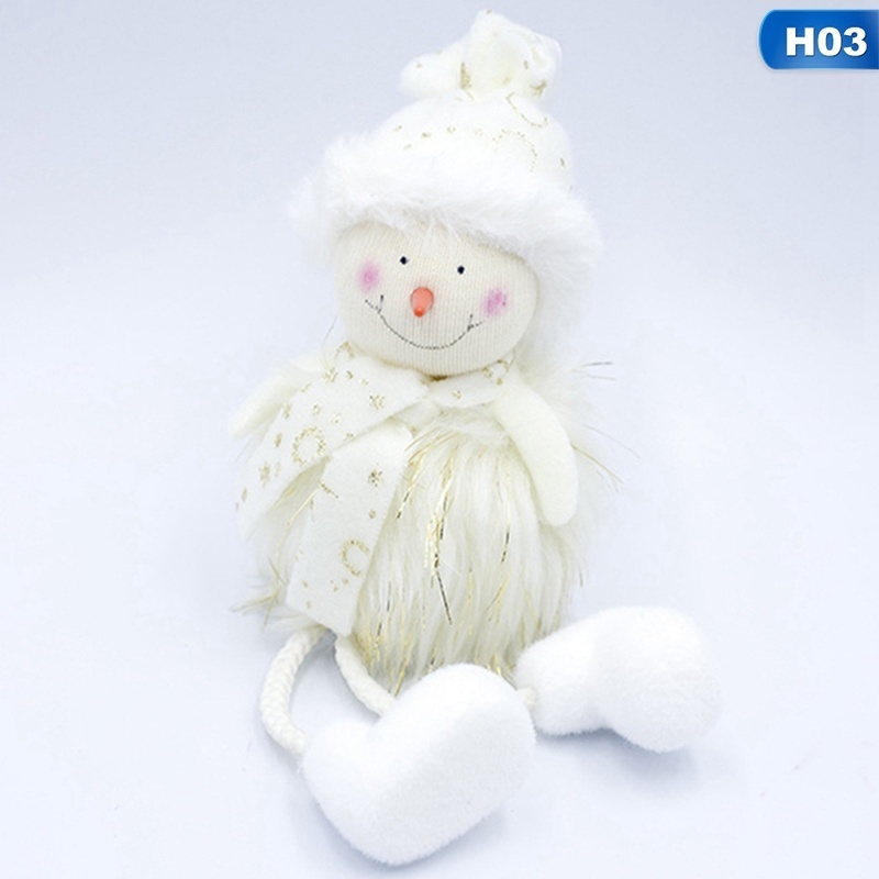 nuserw Christmas Cute White Angel Santa Claus Plush Dolls Christmas Tree Ornament Pendant Party Christmas Decoration For Home