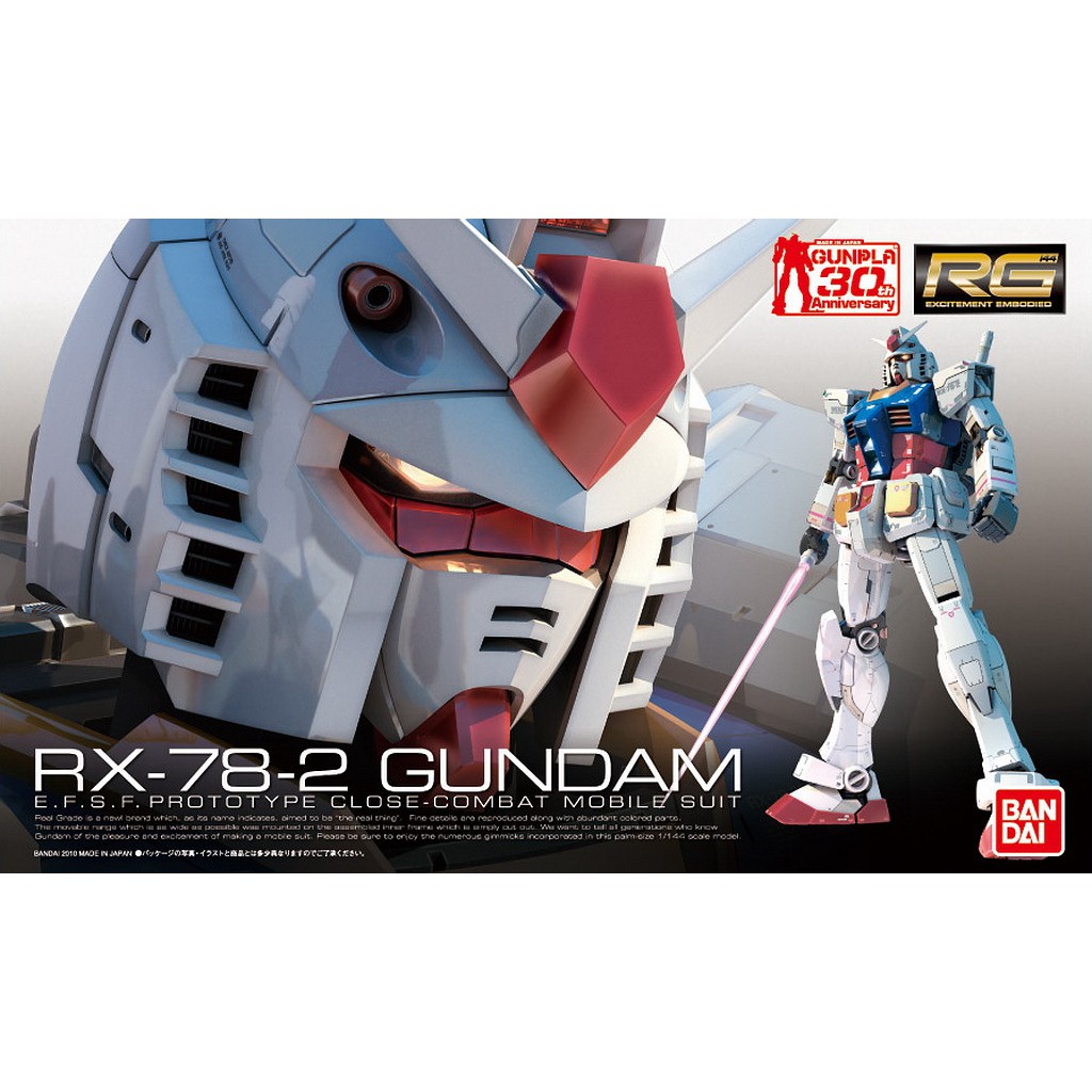 Mô Hình Gundam RG RX-78-2 UC Bandai Real Grade 1/144 Đồ Chơi Lắp Ráp Anime Nhật
