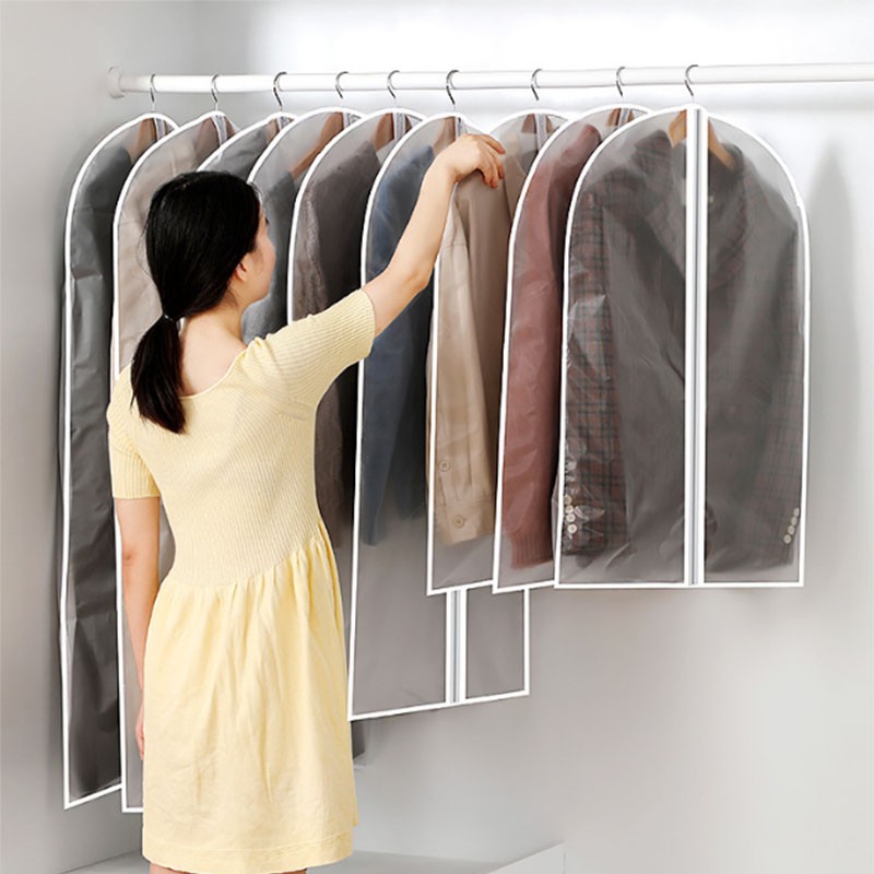 Túi Da Đựng Quần Áo Chống Bụi Có Khóa Kéo Tiện Dụng Ốp