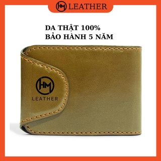 Ví Sen 5 Cao Cấp - Cam Kết 100% Da Bò Thật - Ví Nam Xanh Rêu Hàng Chính Hãng Hima Leather SEN 5