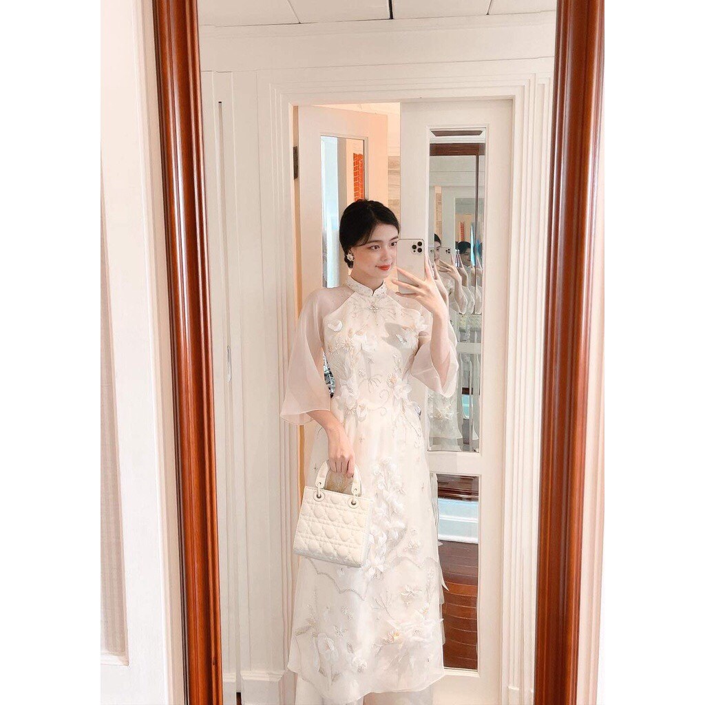 ÁO DÀI CÁCH TÂN VOON HOA BỐN TÀ CAO CẤP