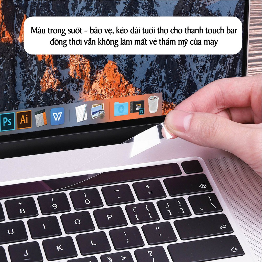 Miếng dán bảo vệ thanh cảm ứng touchbar cho Macbook - chống trầy xước, chống bụi bẩn, tăng tuổi thọ Macbook