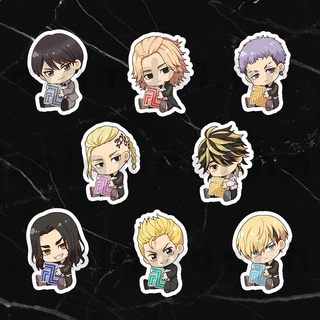 [SET 2] Bộ 8 sticker anime Tokyo Revengers chibi dáng ngồi size 4 cm