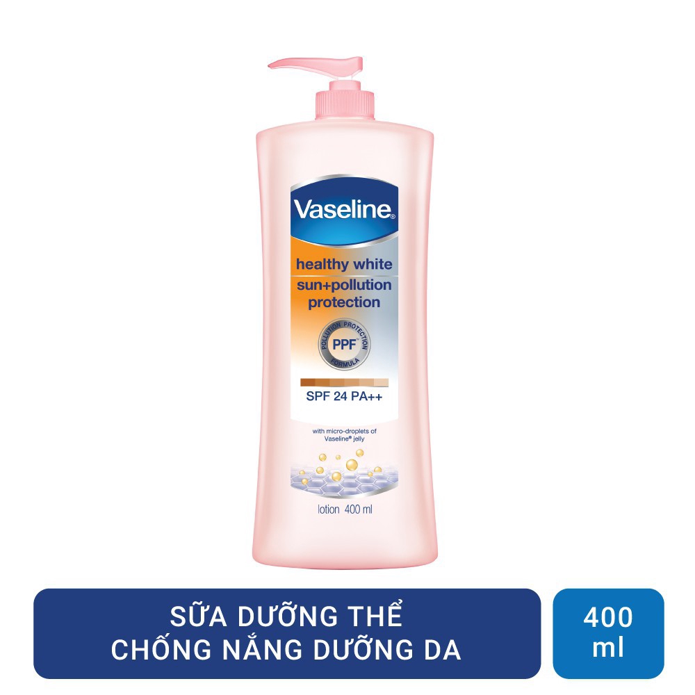 Sữa Dưỡng Thể Trắng Da Chống Nắng Và Ô Nhiễm Môi Trường Vaseline SPF 24 PA ++ (400ml)