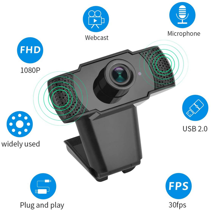 Webcam Hd 1080p Usb 2mp Kèm Mic Cho Máy Tính | BigBuy360 - bigbuy360.vn