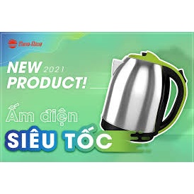 Ấm siêu tốc đun nước Rạng Đông 1,8L siêu bền, cách điện an toàn, inox 304 Bảo Hành 12 tháng
