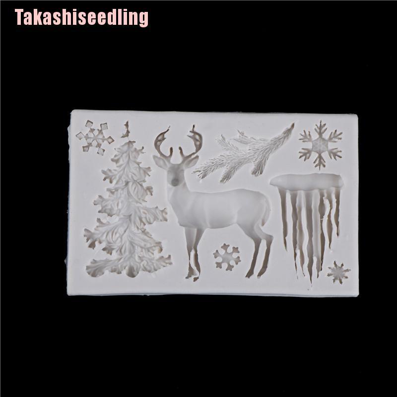 Khuôn Silicone Làm Bánh Hình Cây Thông / Tuần Lộc / Bông Tuyết / Tuần Lộc