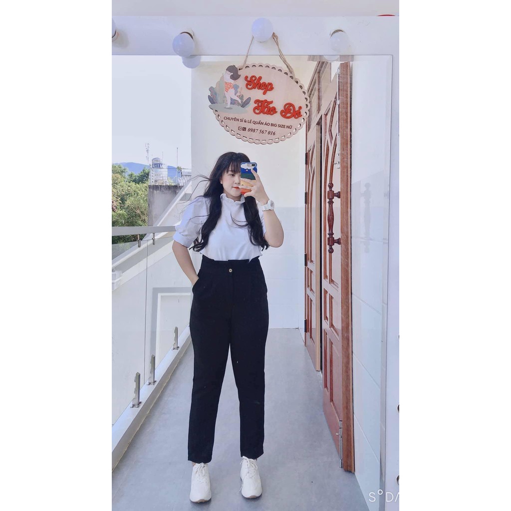 (TÁO ĐỎ BIGSIZE 55-90KG) SIÊU PHẨM SET ÁO CỔ BÈO + QUẦN BAGGY TÂY BÈO S13 ( ẢNH THẬT SHOP CHỤP 100%) 💕💕💕