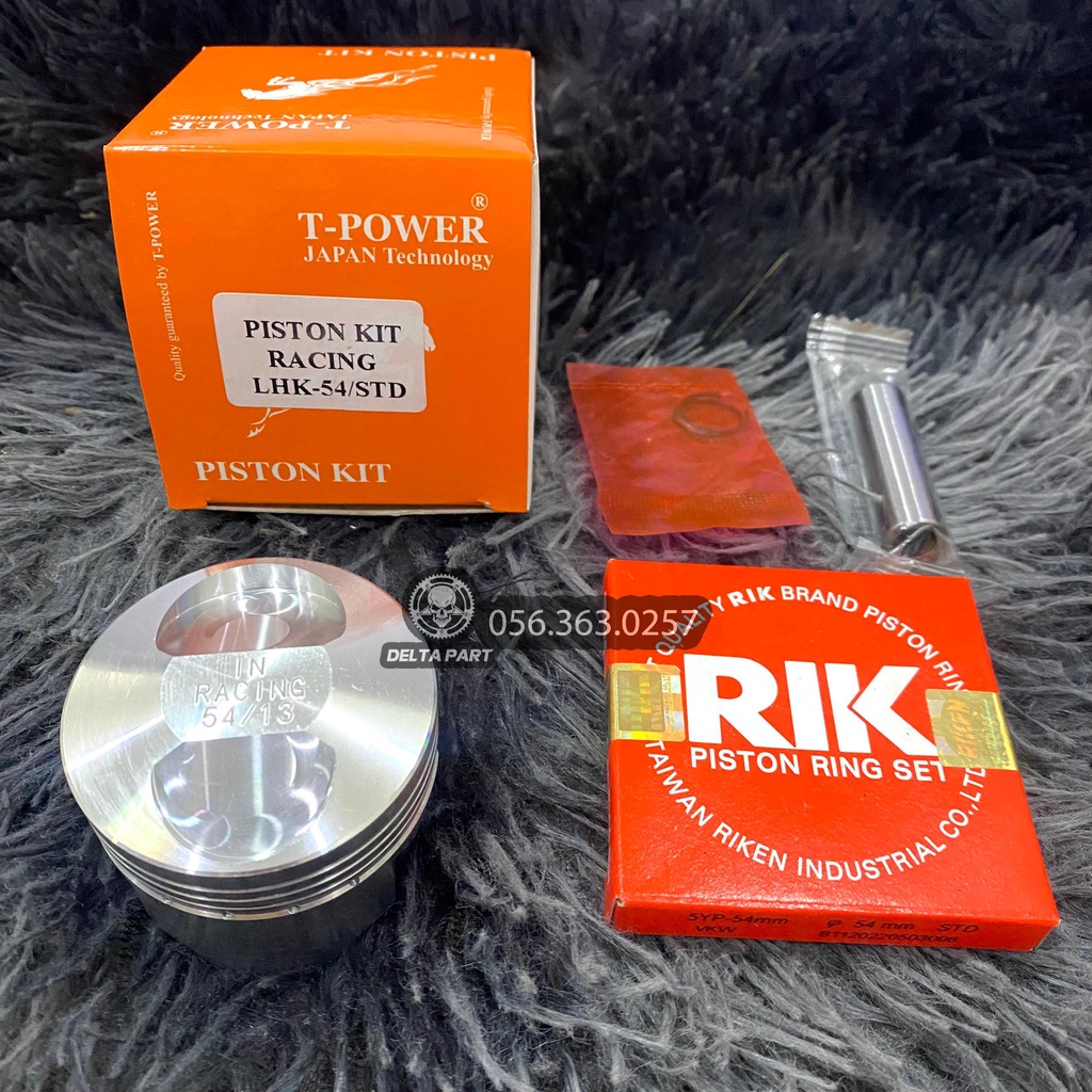 Lòng Kiếng Wave Dream 54 DÀI 78 TA RACING + PISTON 54 BẠC RIK CHÍNH HÃNG