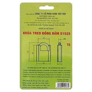 [CHÍNH HÃNG] Ổ Khoá Hãng VIỆT - TIỆP Đồng Nguyên Khối Chống Cắt “HÀNG VIỆT NAM CHẤT LƯỢNG CAO”