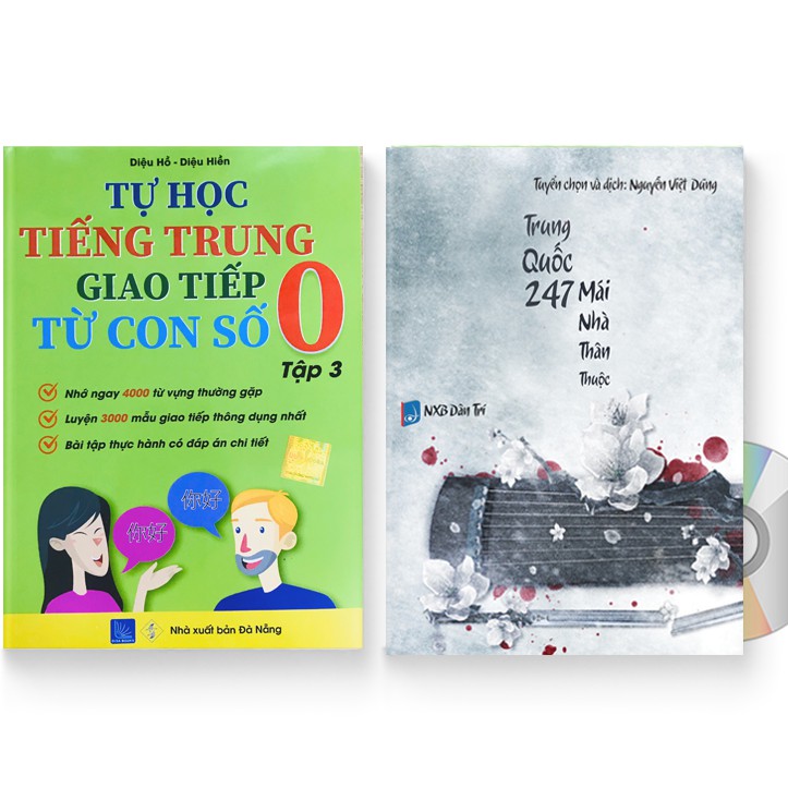 Sách - Combo: Tự Học Tiếng Trung Giao Tiếp Từ Con Số 0 Tập 3 + rung Quốc 247 – Mái Nhà Thân Thuộc + DVD quà