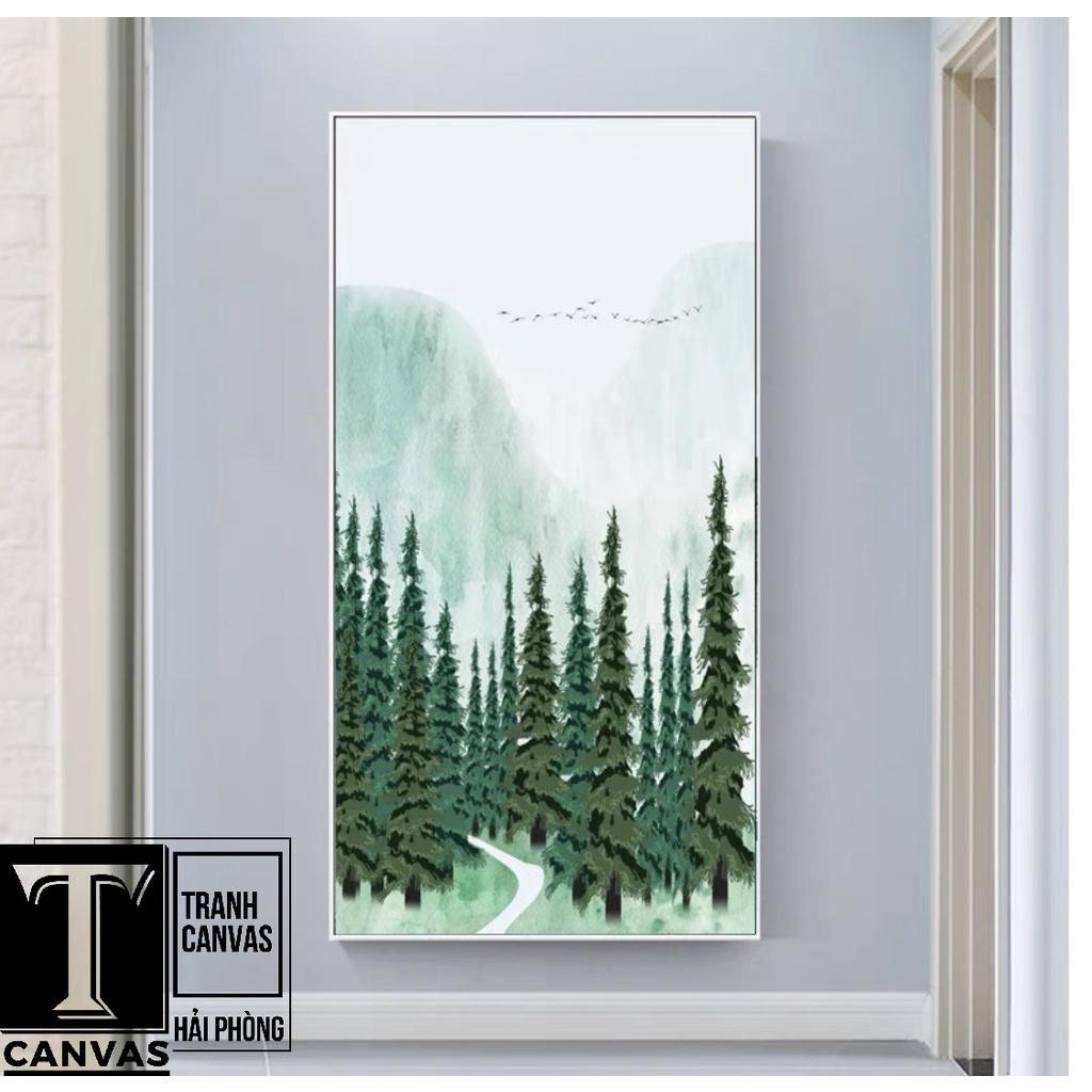 Tranh Canvas tràn viền treo tường phòng khách, tranh hiện đại nghệ thuật tranh vẽ yên bình 25-29