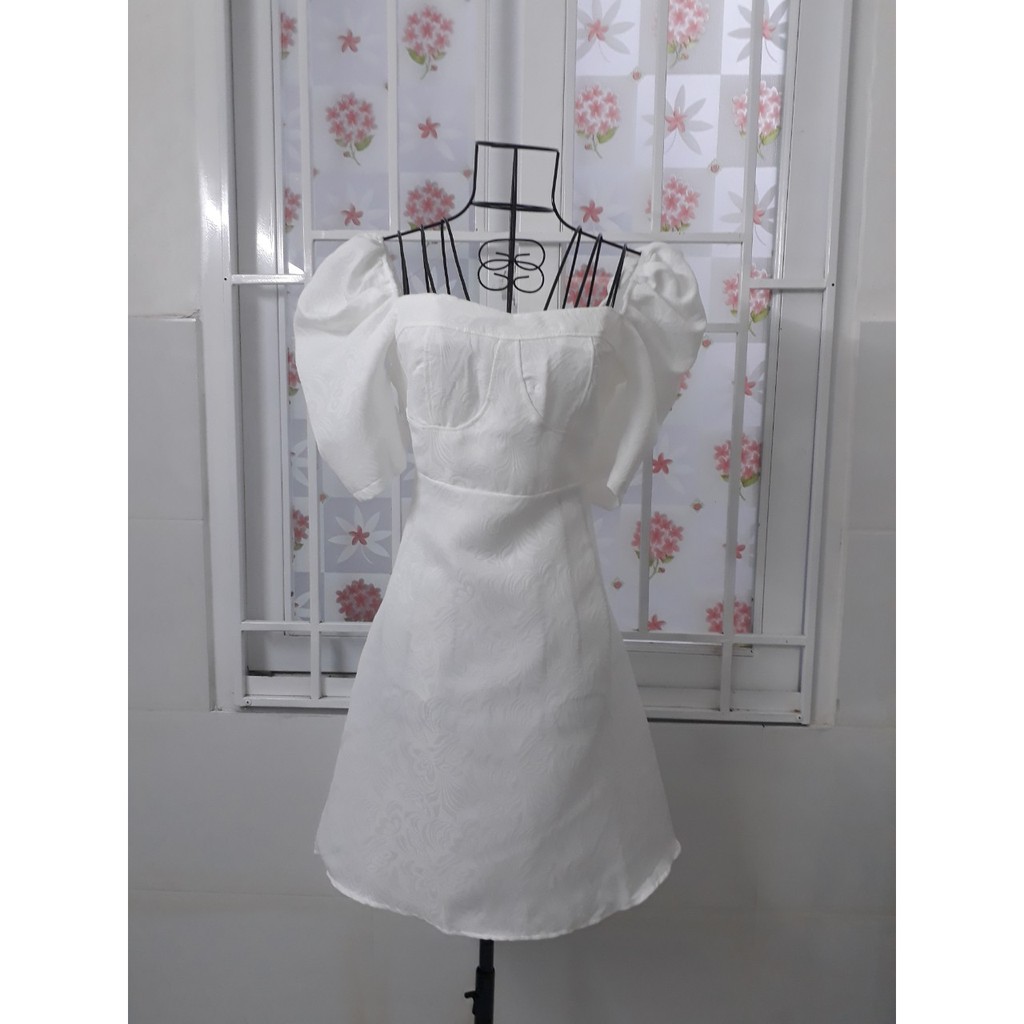 Váy Dự Tiệc Tay Phồng Váy Thiết Kế Cổ Vuông Chất Gấm Đẹp Xuất Sắc Hanaki HNK9935 | BigBuy360 - bigbuy360.vn