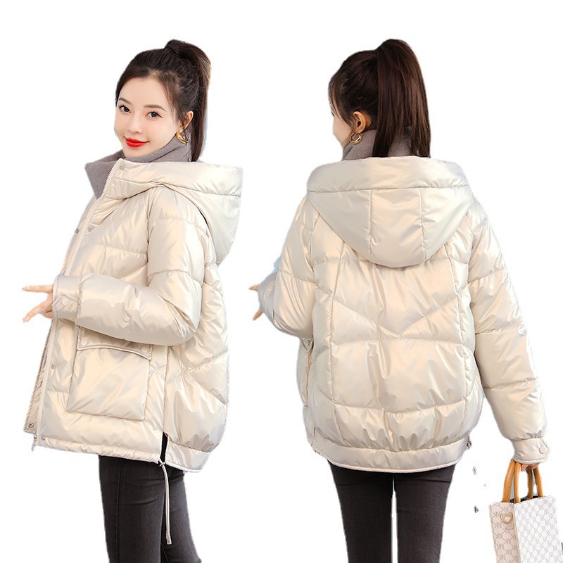 Áo Khoác Phao Đệm Cotton Bóng Dáng Ngắn Phong Cách Mới 2022 Thời Trang Mùa Đông Cho Nữ