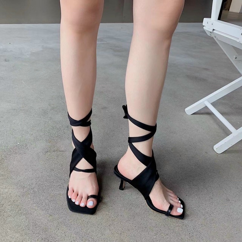 Sorami.Shoes | Giày xăng đan cao gót buột dây phong cách Hàn Quốc.