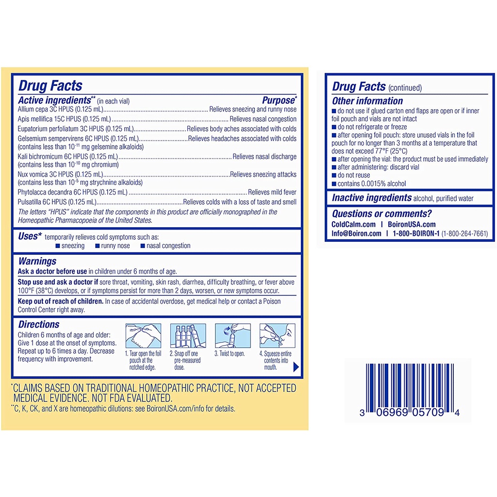 Nước muối cho bé Coldcalm Boiron Baby 30 tép/ hộp, muối uống vi lượng đồng căn - Monnie Kids