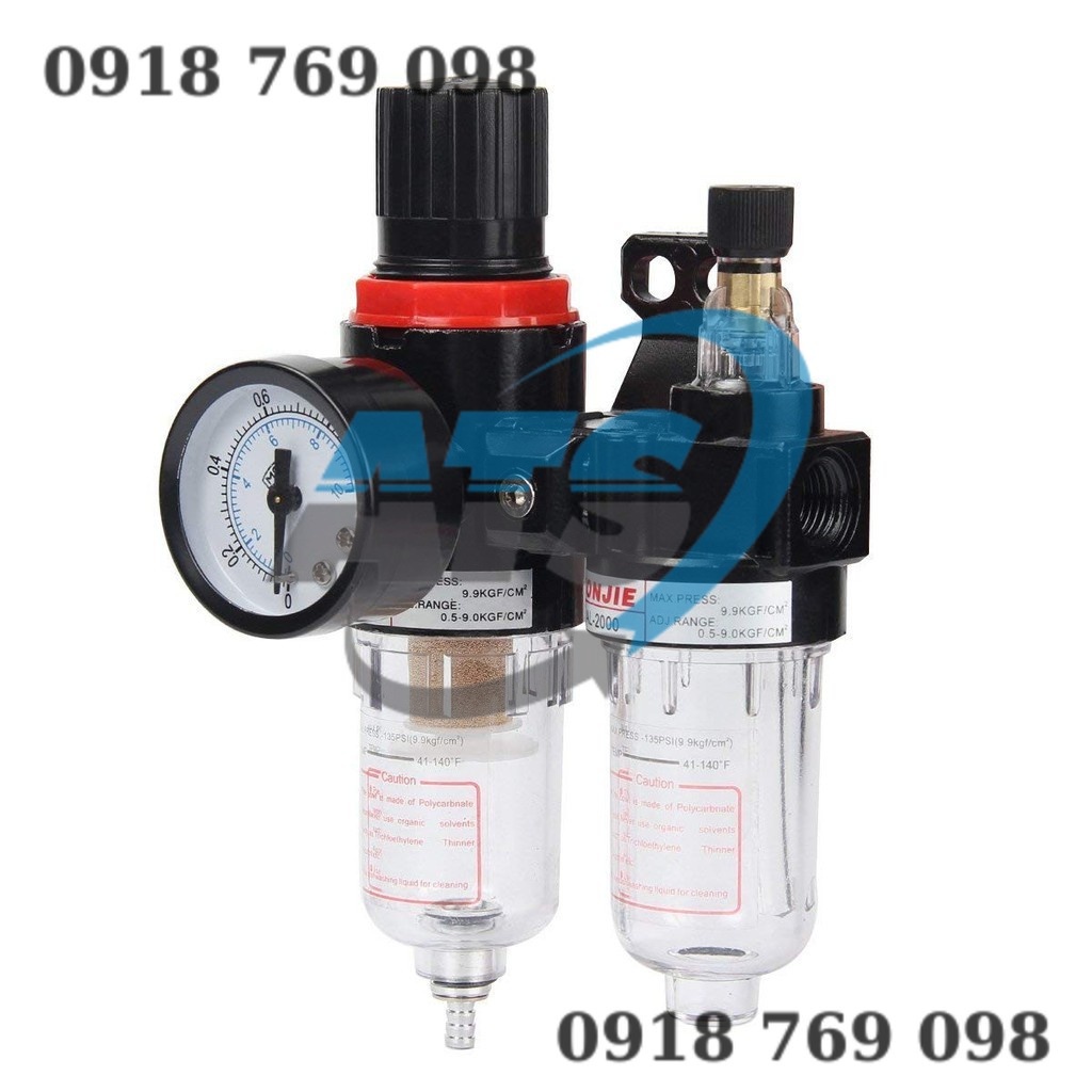 LỌC HƠI KHÍ NÉN AIRTAC AFC 2000 TÁCH NƯỚC + DẦU CÓ ĐIỀU ÁP & ĐỒNG HỒ HIỂN THỊ ÁP SUẤT, LỌC ĐÔI KHÍ NÉN