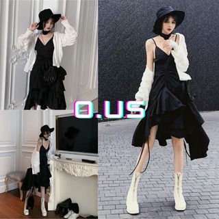 (Sẵn Đen) ĐẦM VÁY DẠ HỘI 2S XÒE VẠT XÉO XẾP TẦNG