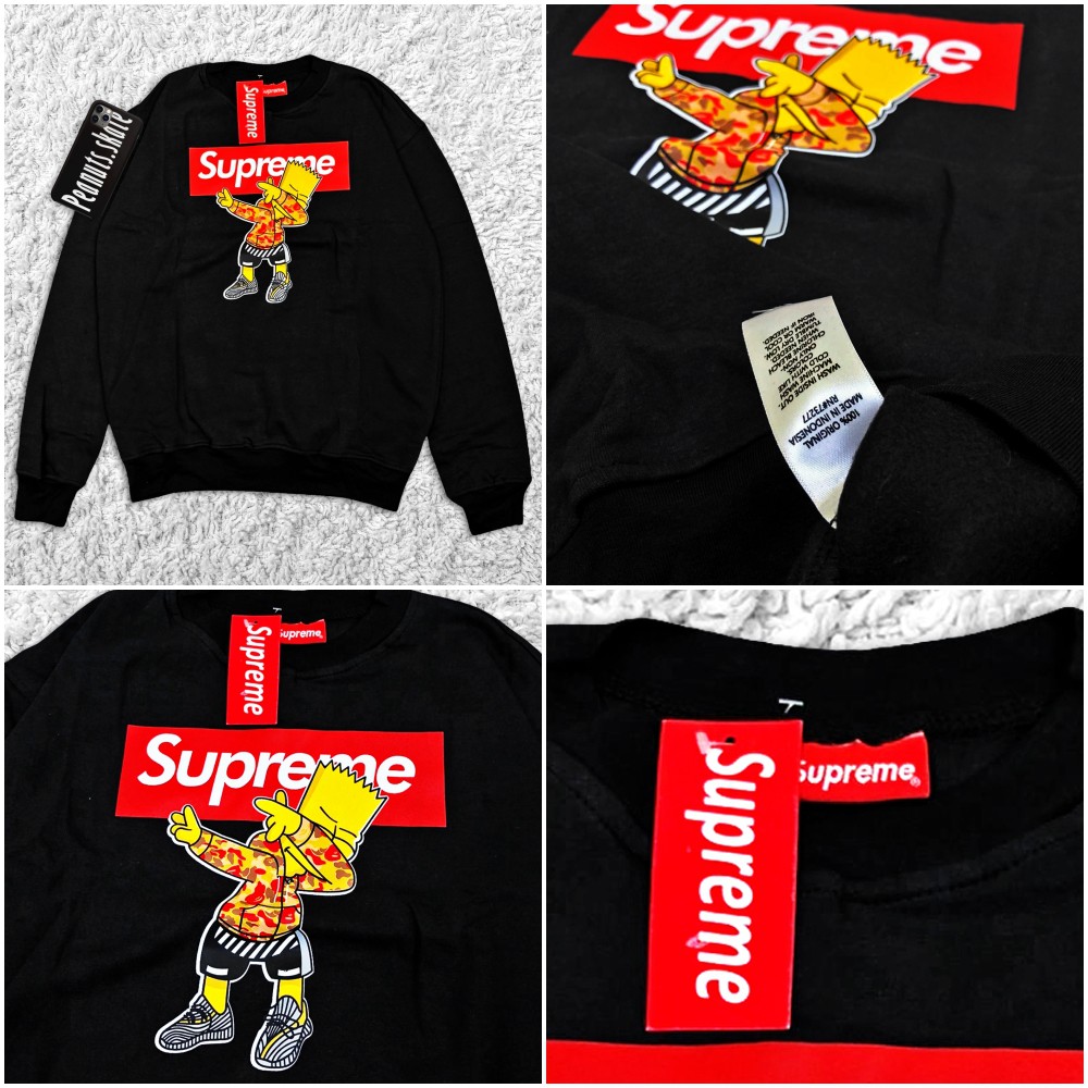 Áo Khoác Cardigan Supreme X The Simpsons Màu Đen Nhập Khẩu Cho Nam Nữ