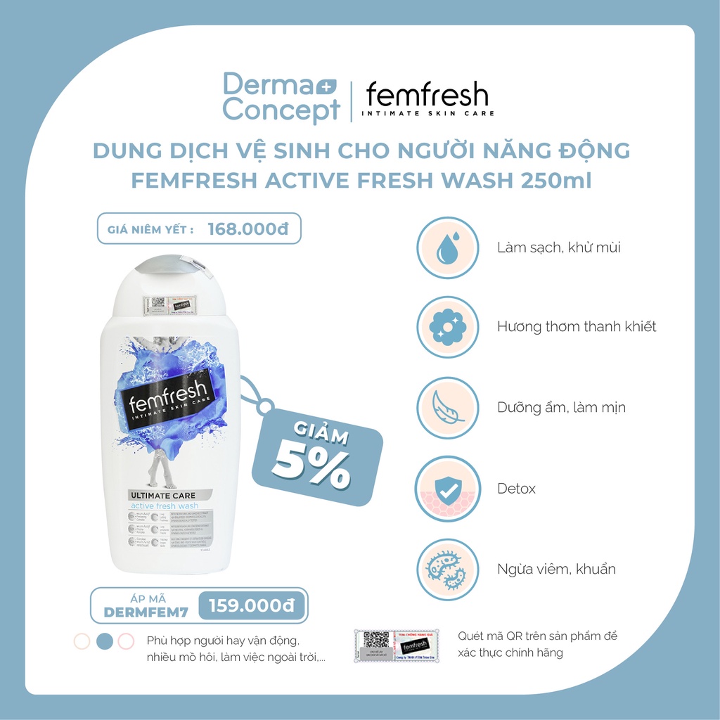 Dung dịch vệ phụ nữ Femfresh Daily Intimate Wash Anh Quốc 150ml/ 250ml [NHẬP KHẨU CHÍNH HÃNG 100%]