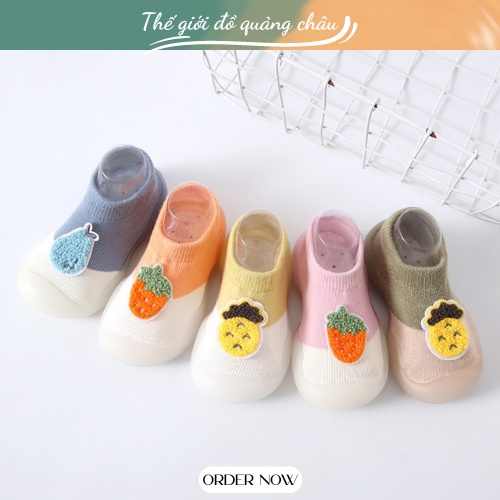 Giày Bún Tập Đi Co Giãn, Chống Trơn Trượt Hình Hoa Quả Cho Bé Mẫu Mới - Hàng Quảng Châu Cao Cấp (GB27)