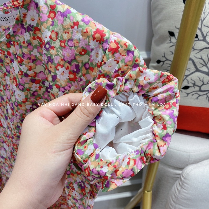 Váy Hoa Nhí Babydoll Cổ Tròn