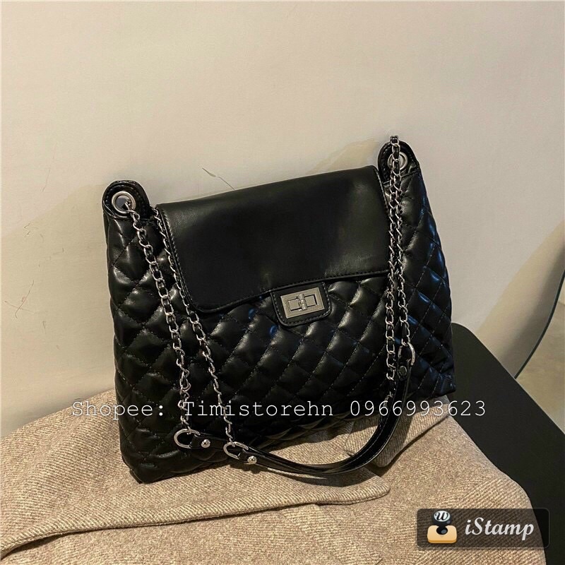 Túi xách công sở nữ to, Túi tote bag da mềm khoá xoay vừa A4, iPad, tài liệu đi học, đi làm TIMISTOREHN T102